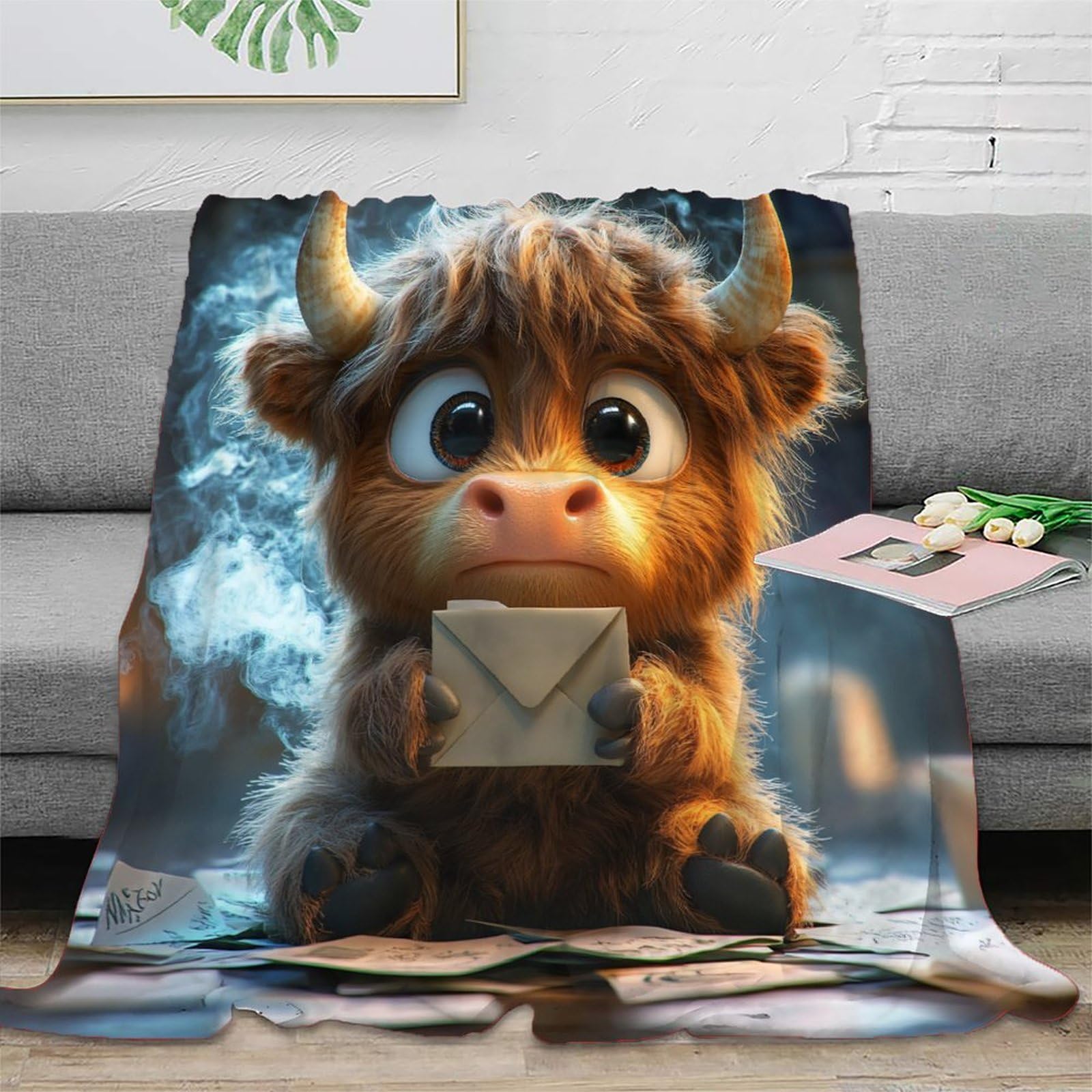 Couverture bulldog 3D haut de gamme plaid microfibre toucher soie fantastique 150x200