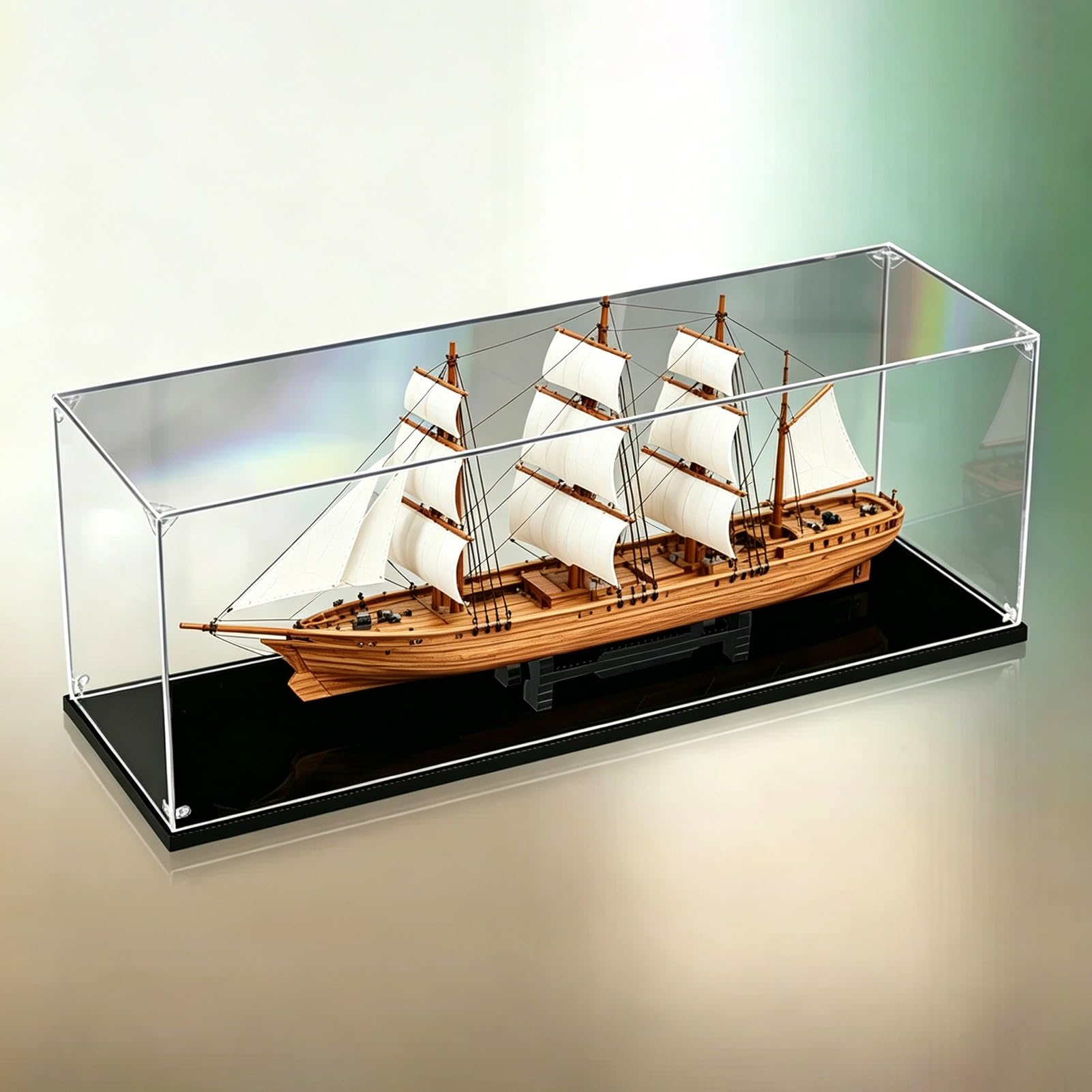 Action Figures / Model Cars Display Case Box, Extra Wide Acrylic Display Cube with Black Base, Transparent Storage Organizer Bins for Memorabilia(60x25x25cm/24x10x10in)