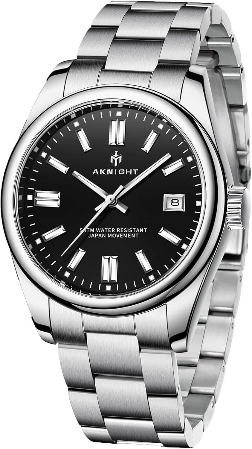 BENYAR Mens آنالوگ کوارتز مچی ساعت مچی - ساعت مچی کلاسیک گاه به گاه با بند چرم قهوه ای ساعتهای صورت بزرگ برای آقایان