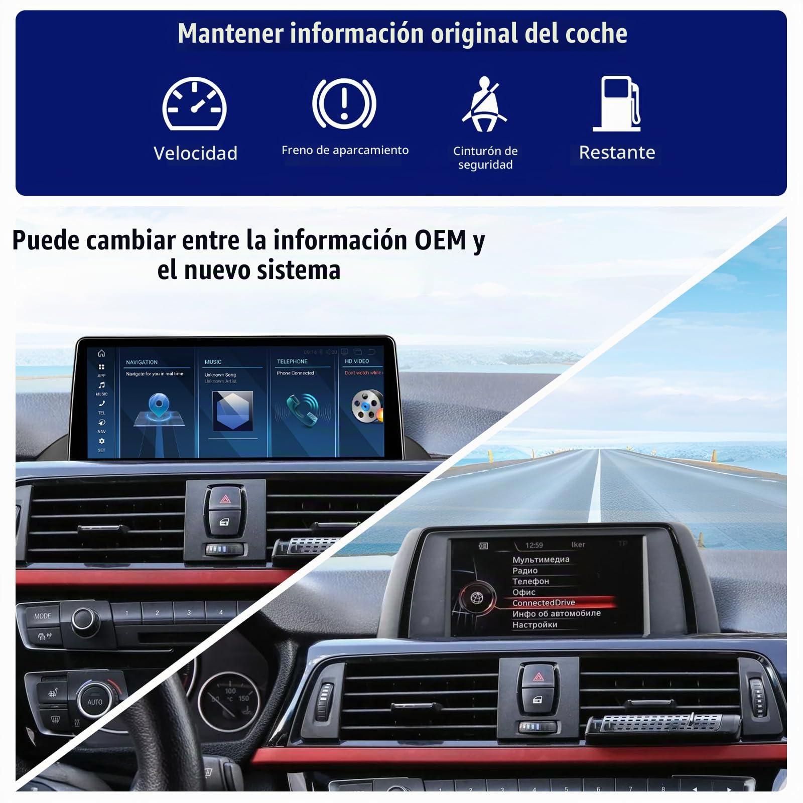 CAMECHO 8 Core 4G+64G Snapdragon Android 15 Radio de Coche para BMW Serie 3 4 F30 F31 F32 (2013-2017) para NBT-System,Pantalla de 10.25" con Carplay Android Auto Mirror Link WiFi 4G Bluetooth5.1 FM