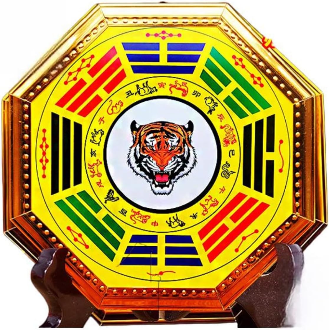 真正虎头八卦镜 Feng Shui Good Amulet 兽头牌摆件卫生间门对门狮咬剑家用门口室外挂 fengshui Chinese Tassel Ornaments-185