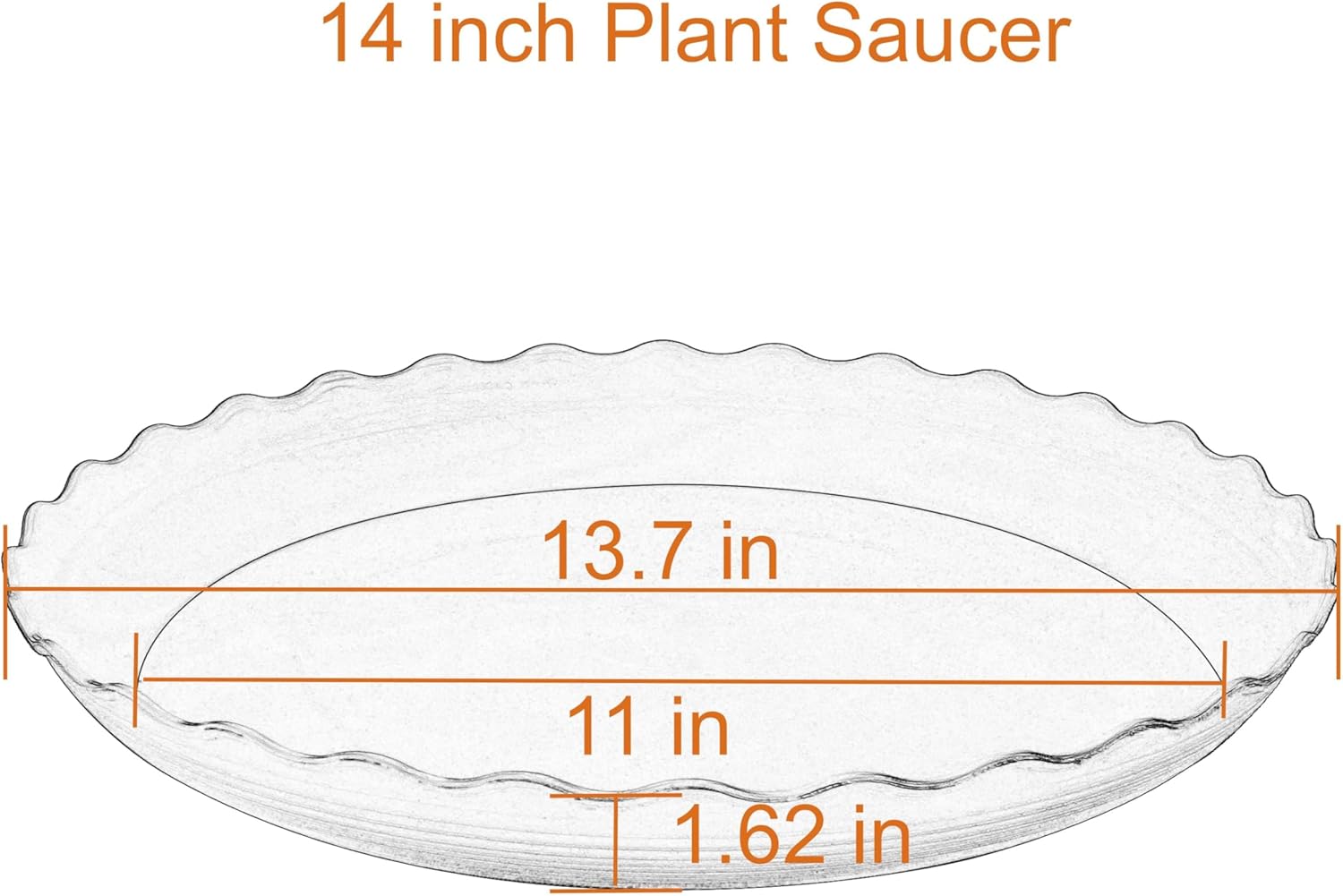 4 Pack Plant Saucer 14 inch, Heavy Duty Plastic Plant Saucers, Durable Plant Tray for Pots, Flower Saucers for Indoors, Plant Pot Saucers, Trays for Planter (Beige)