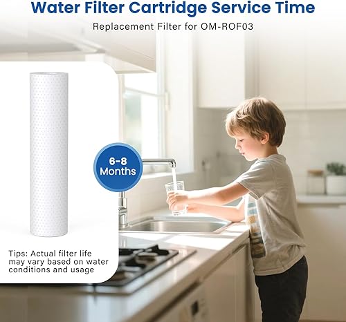 Miniatura 3 de Filtro de sedimento de cartucho de repuesto para sistema de ósmosis inversa UV OM-ROF03, 1 paquete