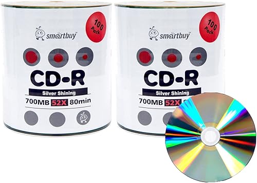 SMART Buy Argenté brillant Top CD-R Lot de 200 700 Mo 52 x Disques enregistrable