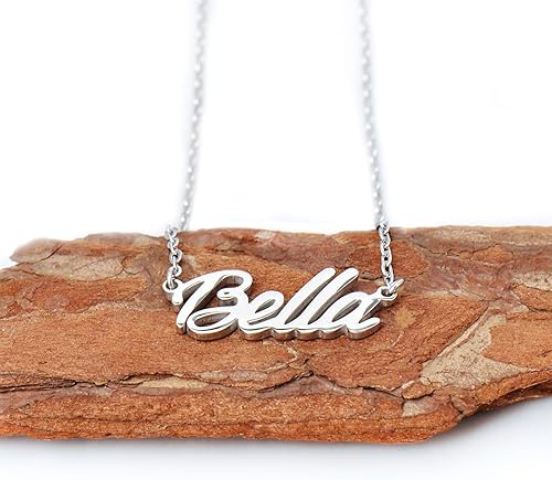 Miniatura 3 de Aoloshow Collar personalizado con nombre, placa de nombre - Joyería de acero inoxidable para regalo de cumpleaños o Navidad para mujeres, hombres