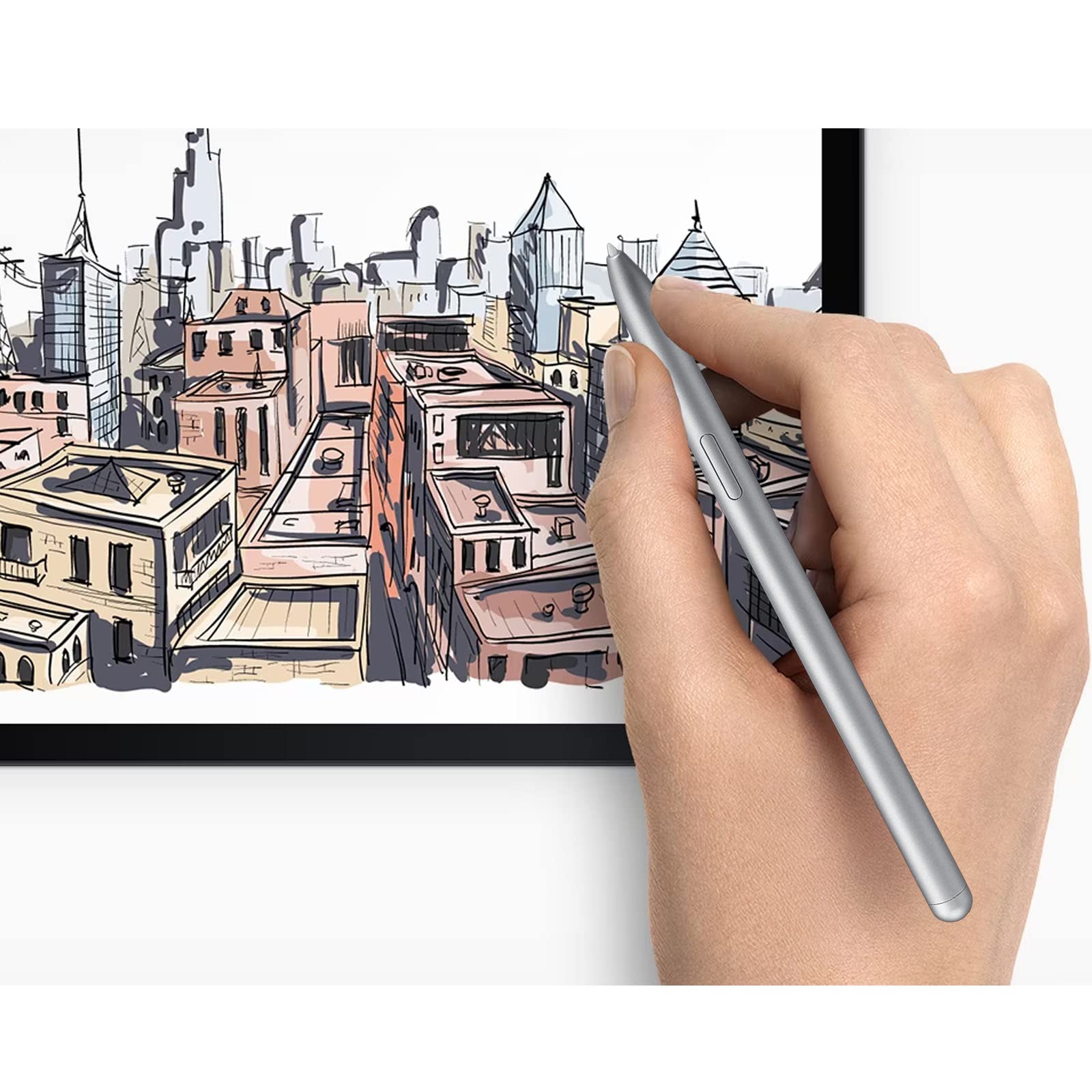 Galaxy Tab S7 FE S Pen - Lápiz capacitivo de repuesto para Samsung Galaxy Tab S7 FE SM-T730, SM-T733, SM-T736B Touch Pen + puntas/puntas (plata mística)