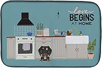 Vista 330 de Caroline's Treasures CK7824DDM - Tapete absorbente para secado de platos con diseño de bulldog inglés, rojo y blanco, para encimera de cocina, 14 x