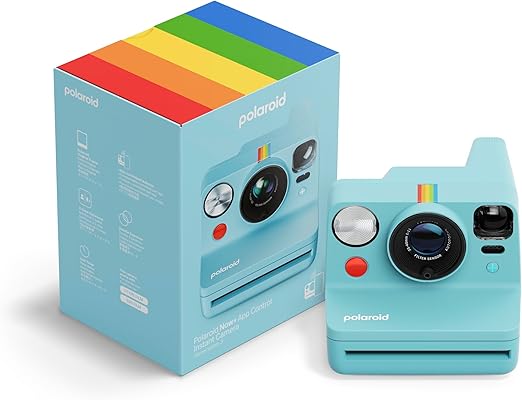 Polaroid Now+ 3rd Generation I-Type Instant Film Camera - Bluetooth Connected App Controlled - Artic Blue - Camera Only No Film (9163)