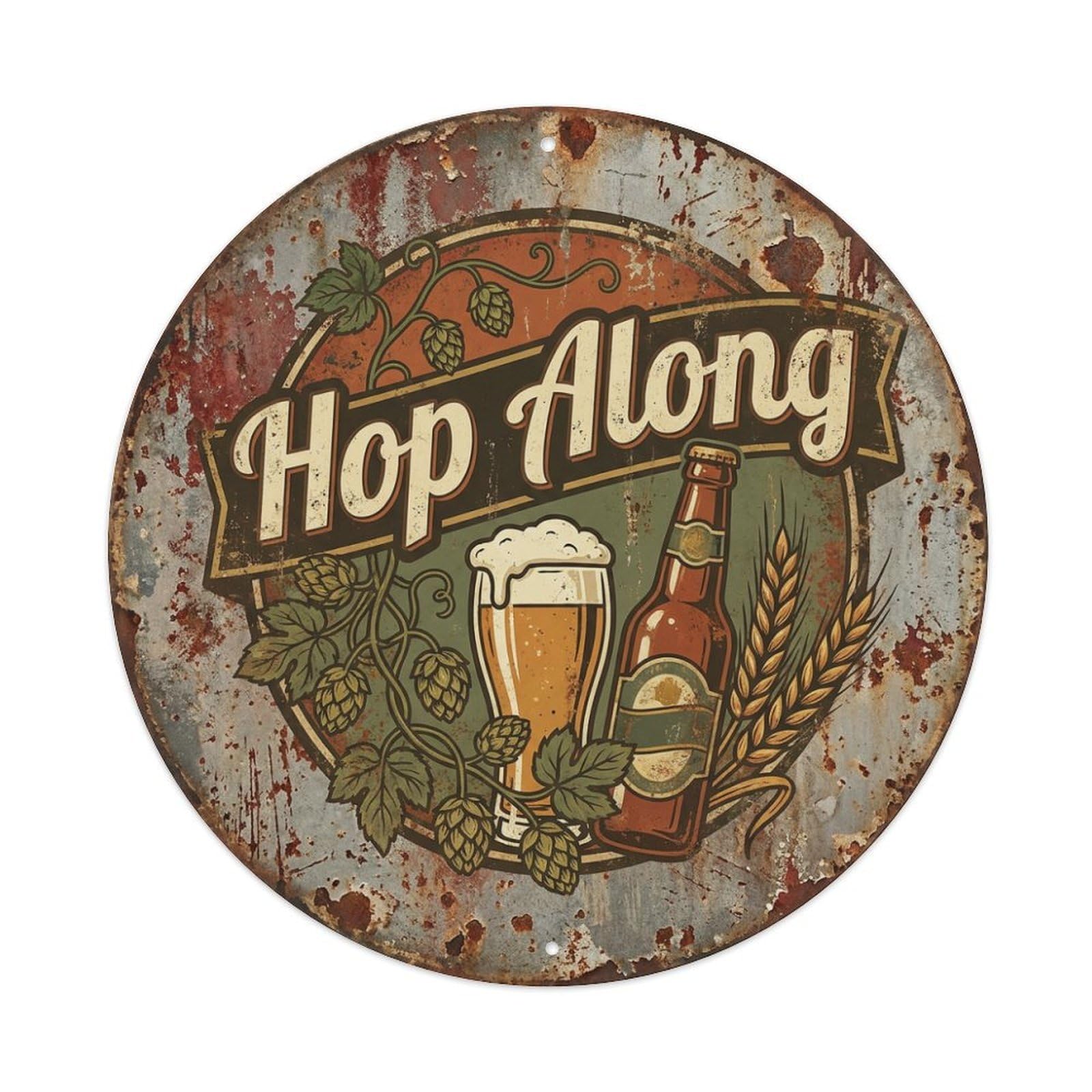 Fyrn Style Metal Tin Sign Vintage Beer Tavern Hop Along Retro Bar For Pub