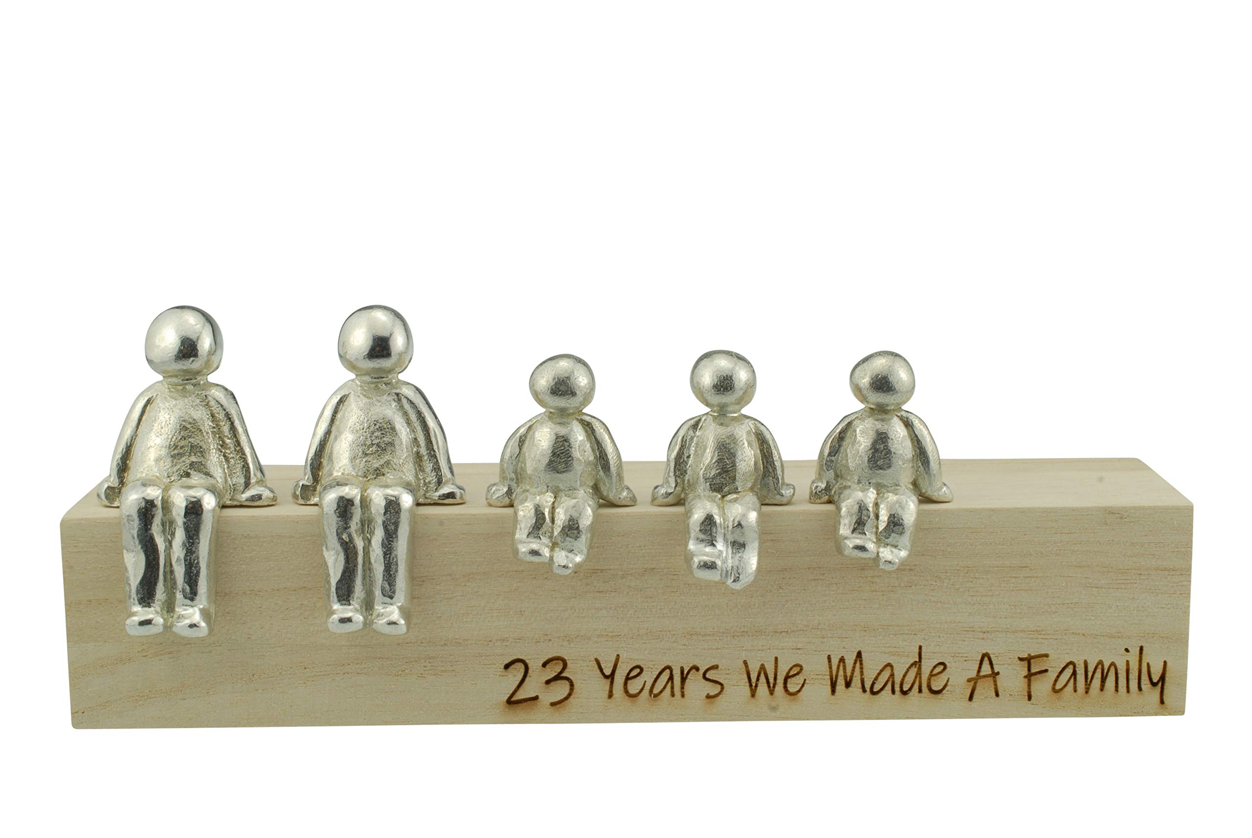 Pomysł na 23. rocznicę - 23 lata 'We Made A Family' metalowa ozdoba - wybierz kombinację rodzinną (3 dzieci)