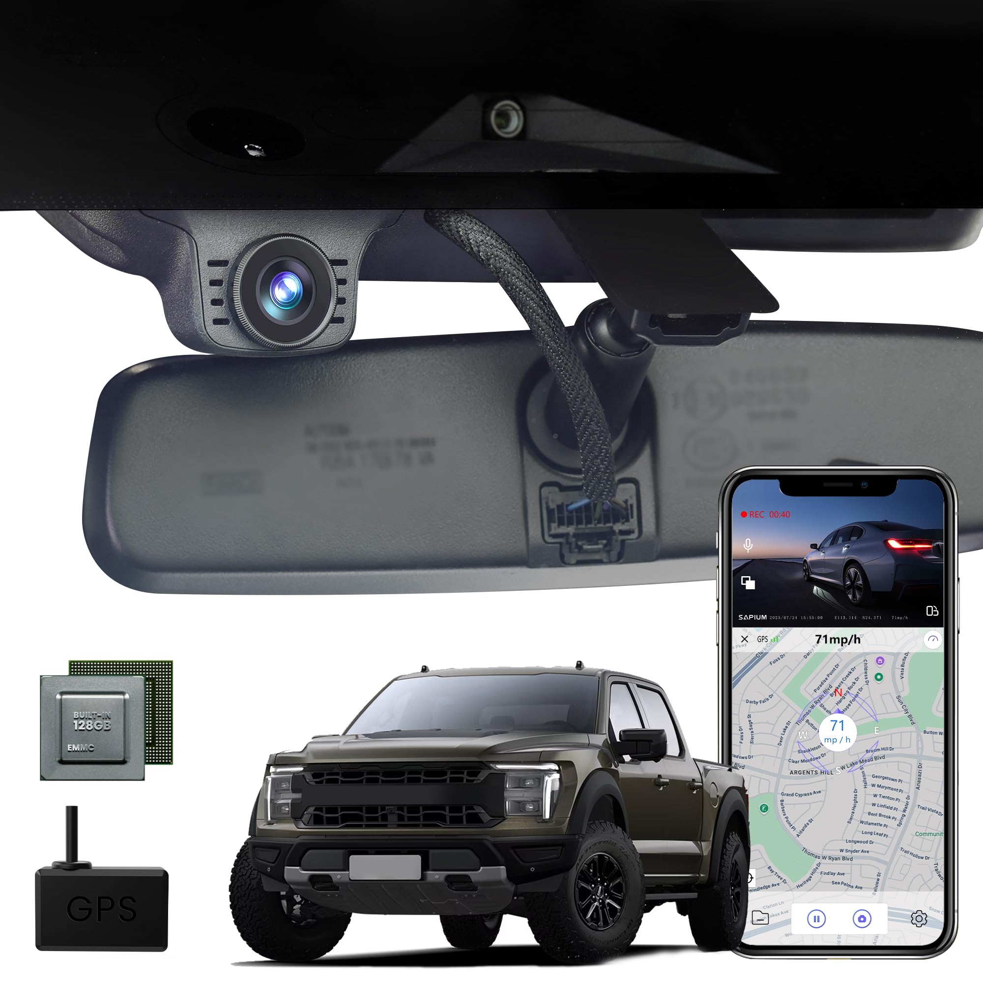 Photo 1 of S117 4K Dash Cam for Ford F150/F250, Front Only