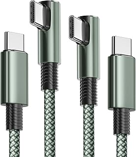 Yosou USB C to USB C Cable 2M 2-Pack, Right Angle Fast Charging PD 60W Lead Type C to Type C Charger Cable for Samsung Galaxy S22 S21 S20 A53 A52 A51,iPad Air/Pro,MacBook Pro,Huawei,Xiaomi,Sony,Pixel