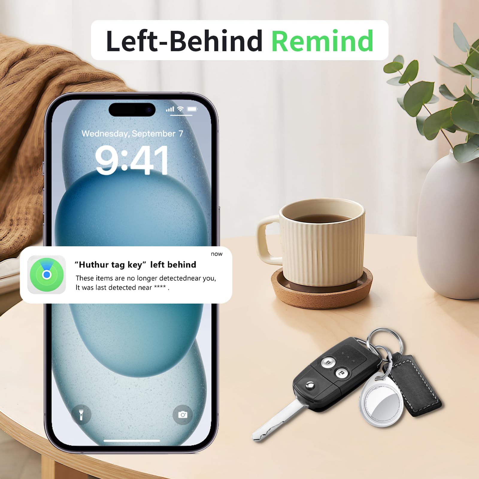Air Tracker Tag, Smart Tracker Funziona con Apple Dov'è App (solo iOS), Oggetti, Localizzatore per Chiavi/Bagagli/Valigie/Portafogli, ​Bianco Oyster (Confezione da 4)​​