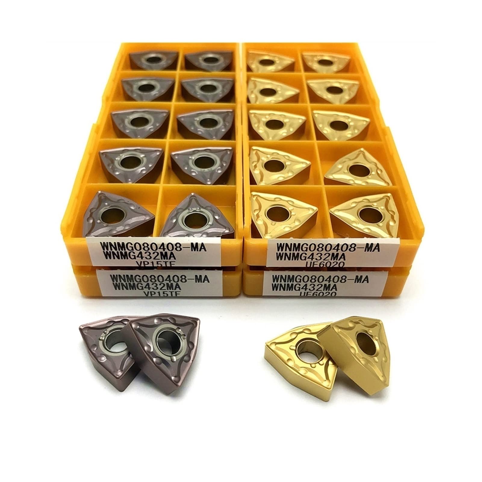 Herramienta de torneado Externo, inserción de carburo Herramientas de Torno de Metal CNC Torneando la Herramienta de Corte de inserción JIYAMI'EN EL (Size : WNMG080404 MA VP15TF)