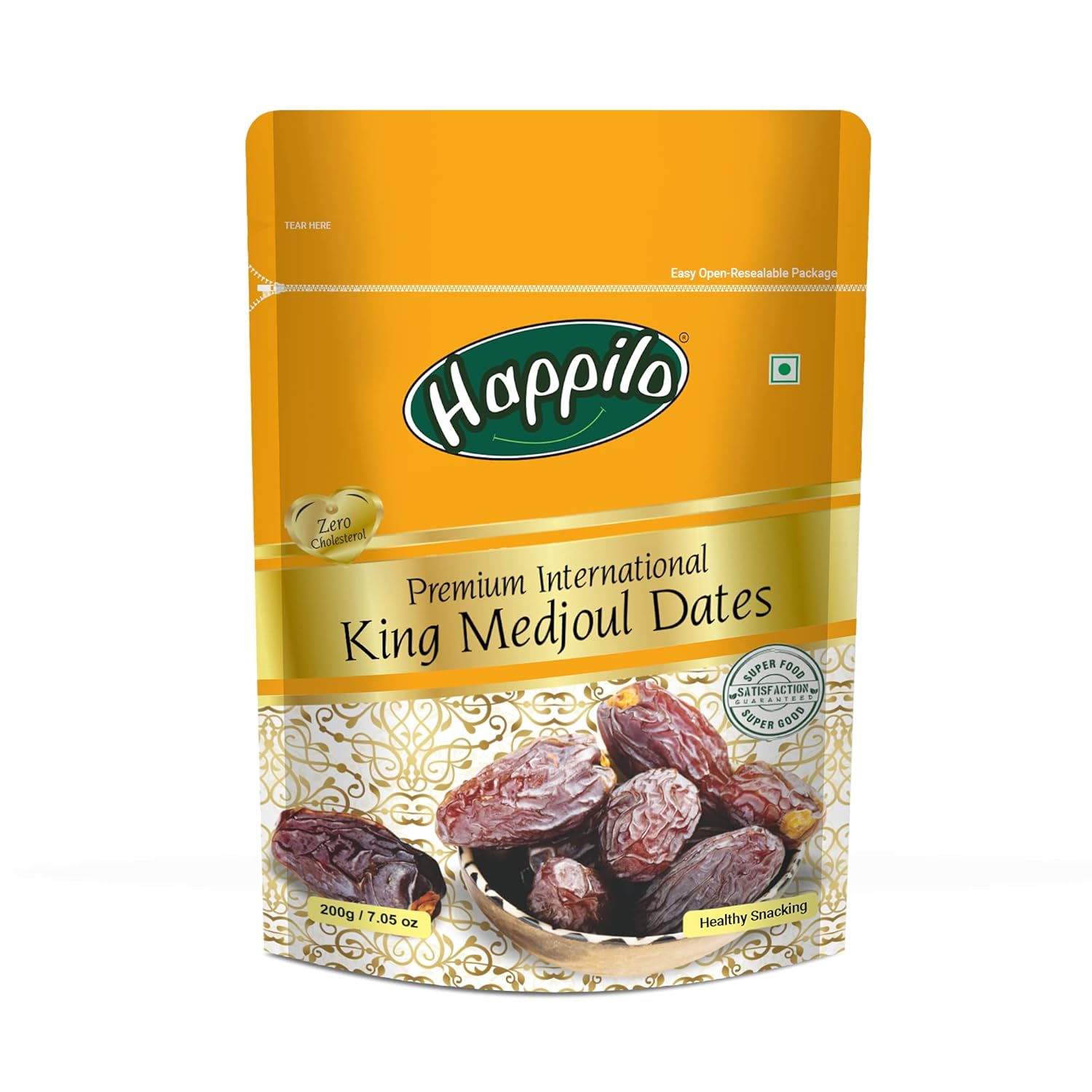 Happilo Premium International King Medjoul Dates 200 g Khajoor Dry Fruit for Weight Management