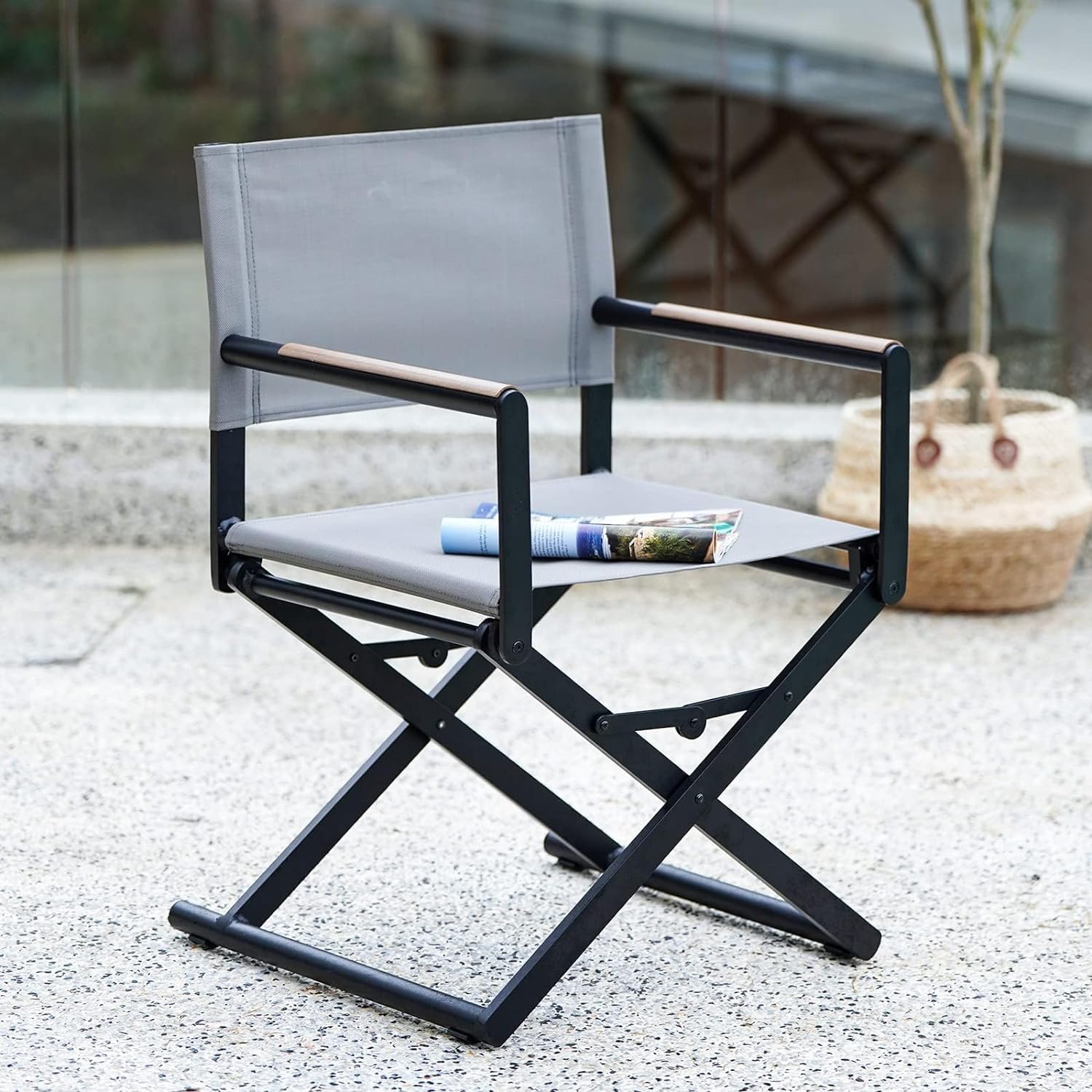 Grand patio Regiestuhl Klappbar Gartenstuhl Faltbar 2er-Set Campingstuhl Klappstuhl Leichter Tragbarer Stuhl, bis 150kg Belastbar, Angelstuhl für Strand, Camping, Garten, Grillen -Grey