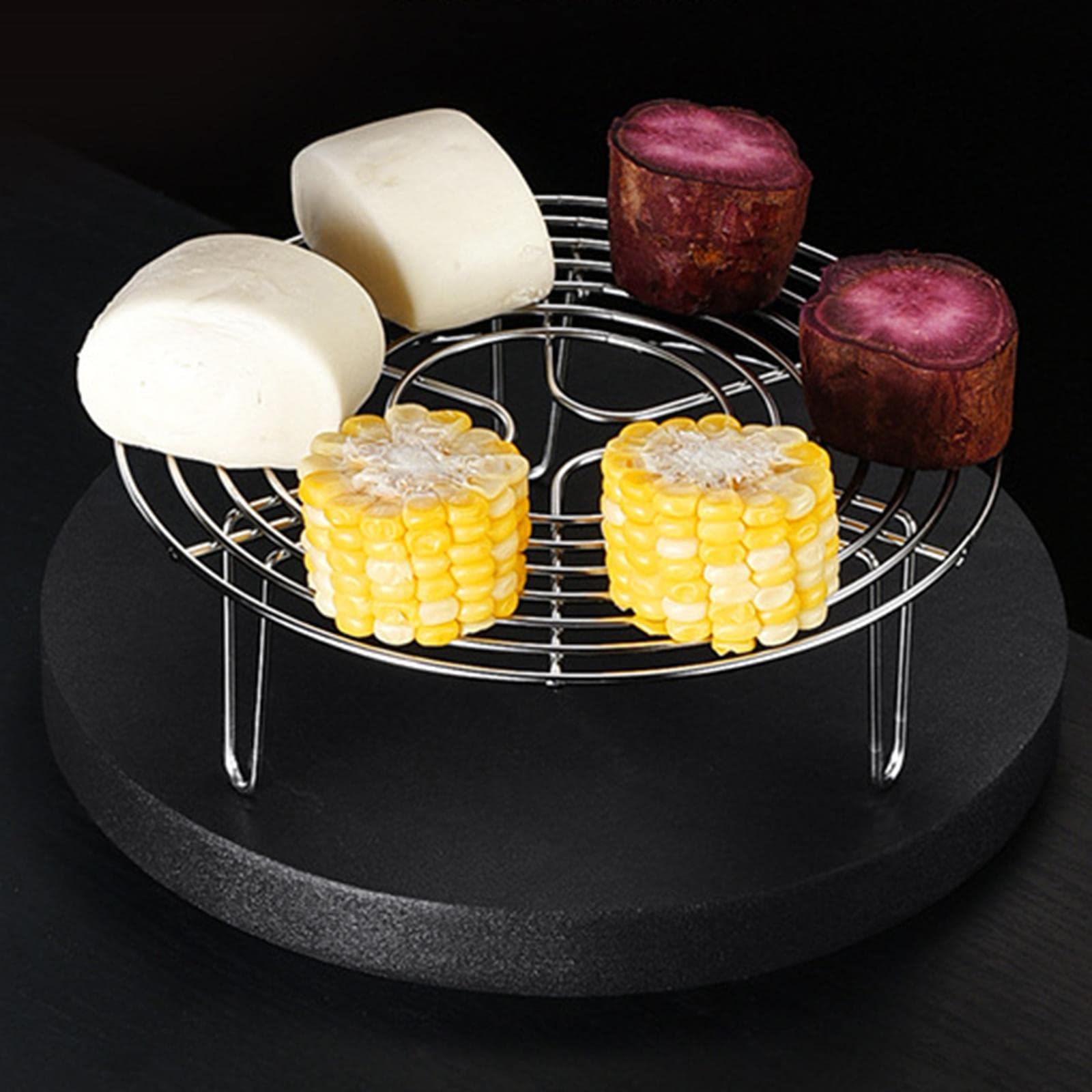 Grille de Cuisson Ronde, Grille Vapeur Pratique en Acier Inoxydable, Hauteur 7 Cm, Ustensile pour Cuisson Vapeur, Casserole, Four, 11.02 Pouces