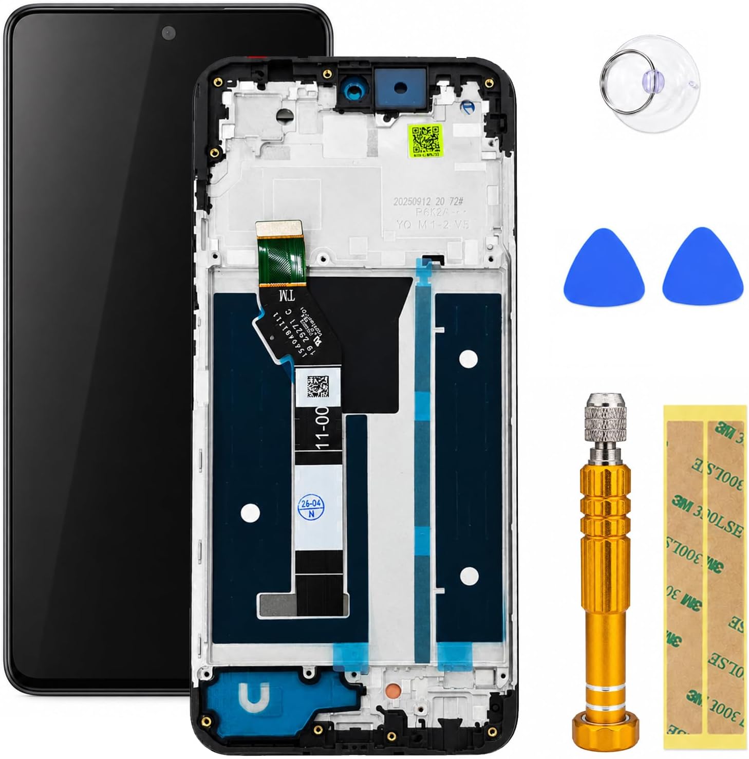 LCD Screen for Motorola Moto G 5G 2025 Screen Replacement Kit with Frame XT2513 XT2513-1 XT2513V LCD Screen Display Touch Digitizer Assembly with Frame 6.7"+Tools