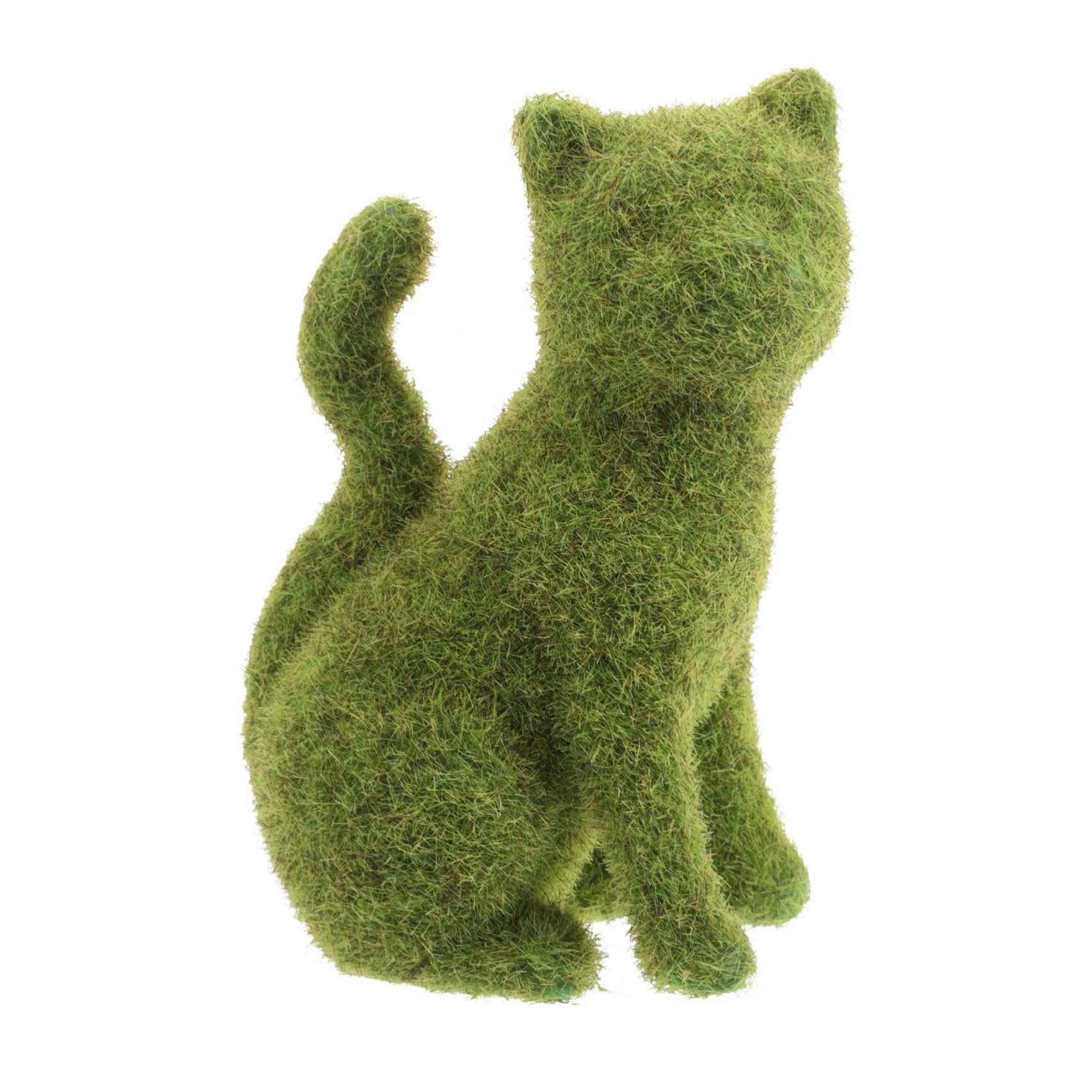 Statue de chat solide contre les intempéries, décoration extérieure verte en flocage