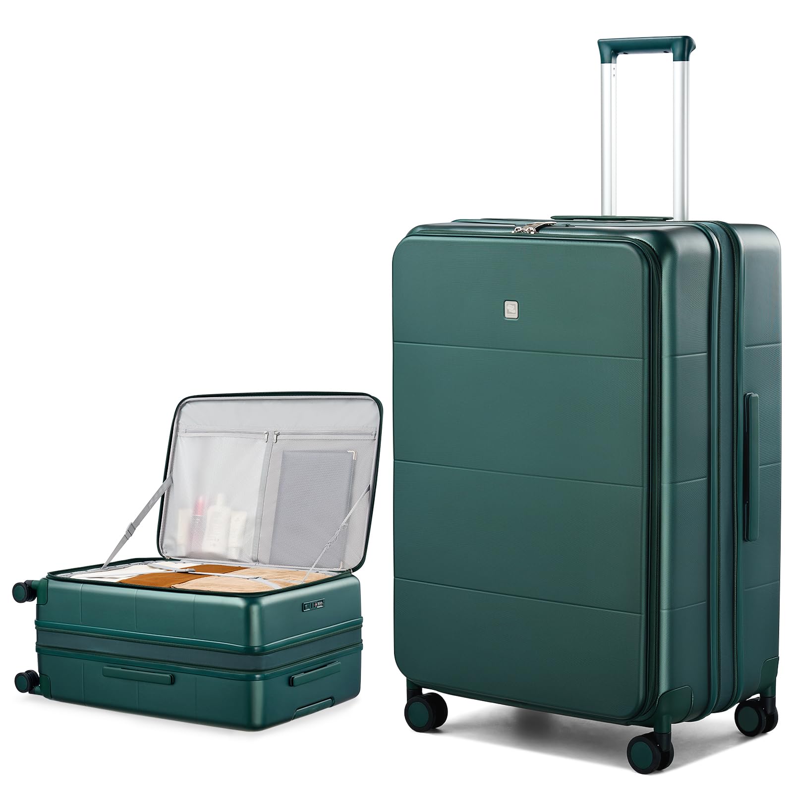 Hanke Expandable Large Checked Luggage, 28 Inch Top Opening Suitcase