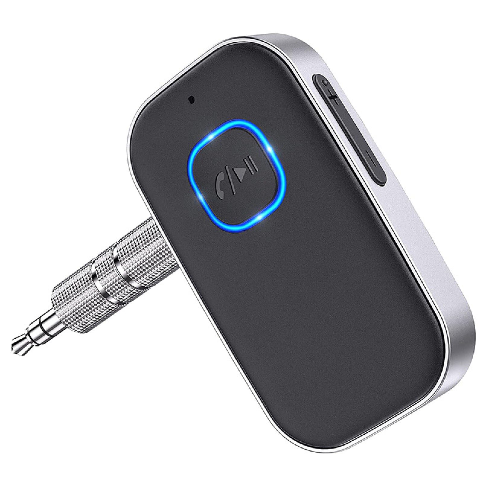 Bluetooth 5.0 Empfänger mit 3,5 mm AUX Auto-Bluetooth-Adapter, Sound-Adapter für Auto-Stereo-Stereo-Headset-Lautsprecher, Freisprechen, Geräuschunterdrückung