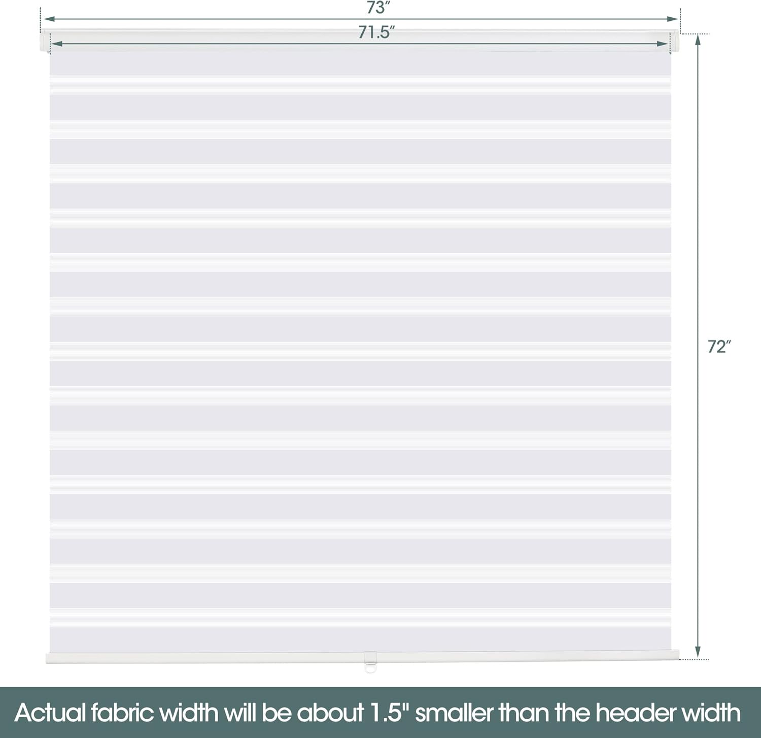 ZOKSUN Cordless Zebra Blinds for Windows, 73" W x 72" H Living Room Zebra Roller Shades Blinds for Windows, Sheer or Privacy Light Control, Day and Night Window Shades for Home, Office, White