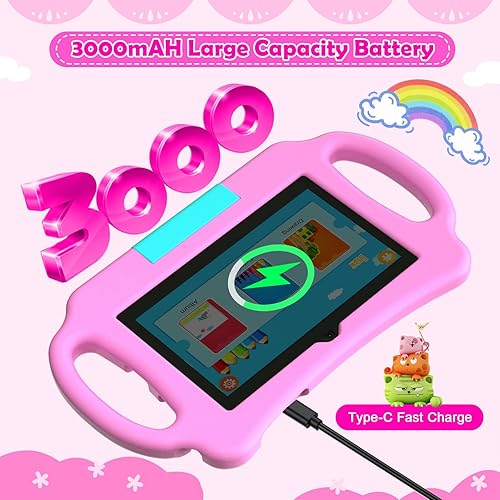 Miniatura 6 de Nyxolaria Tableta para niños de 7 pulgadas Android 12.0 para niños pequeños, 4 GB de RAM 32 GB ROM Bluetooth IPS Pantalla Control Parental Dual