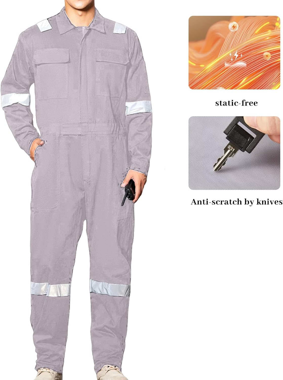 Thatrich Hi Vis Overalls for Men Women Long Sleeve One Piece Jumpsuits Insulated Coveralls Loose Casual Fall Winter Workwear