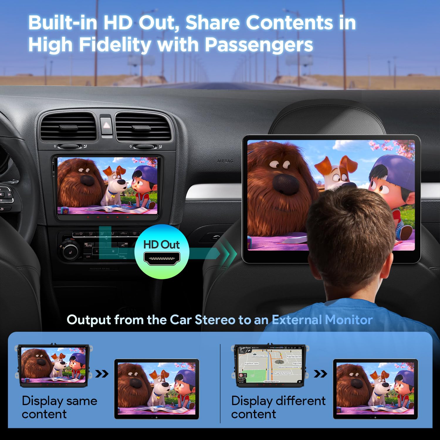 XTRONS Android 14 Autoradio Qualcomm 665 Octa Core 8+256GB Für Volkswagen Skoda SEAT 9 Zoll QLED IPS Eingebautes 4G LTE Car Play Android Auto HDMI-Ausgang WiFi GPS Bluetooth 5.0 Optional DAB OBD