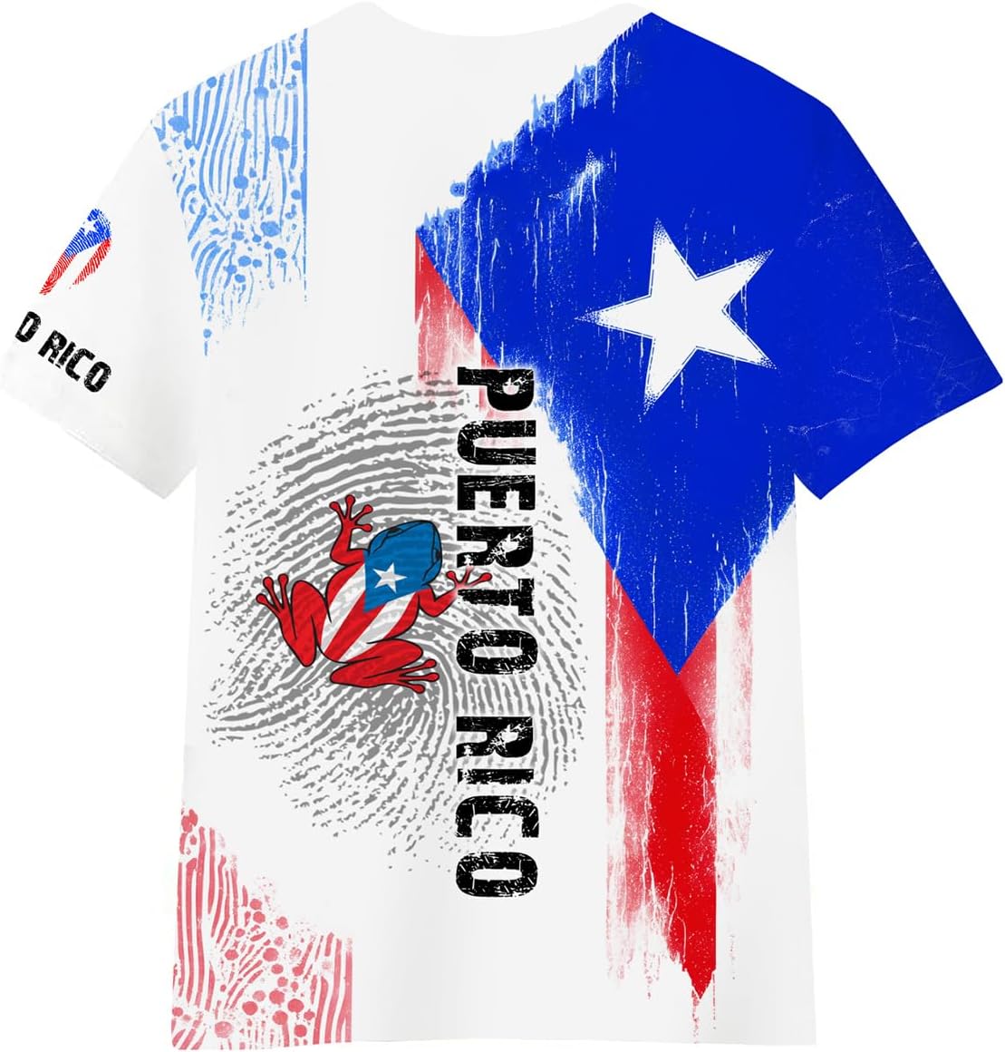 Kids Puerto Rico Flag T-Shirt 3D Printed Graphic Short Sleeve Shirt Boys and Girls Summer Casual Top