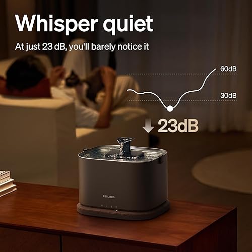 Miniatura 8 de PETLIBRO Fuente de agua para gatos mejorada, fuente inalámbrica para gatos, funciona con pilas, monitoreo de aplicaciones, 3L101 onzas, Dockstream 2