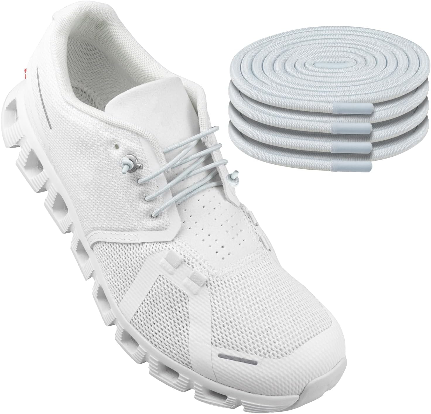 Endoto 2 Pairs Elastic Shoelaces for ON Cloud 5 & 6 No Tie Replacements Shoes Laces Stretchy Bungee Running Training