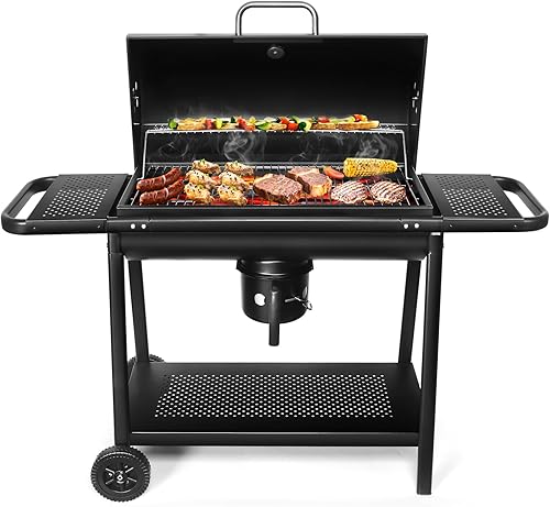 Realcook Barrel Barrel Charcoal Grill Espaciosas parrillas premium para barbacoa al aire libre con mesas auxiliares  Perfecto para cocinar al aire disponible en Yaxa Colombia