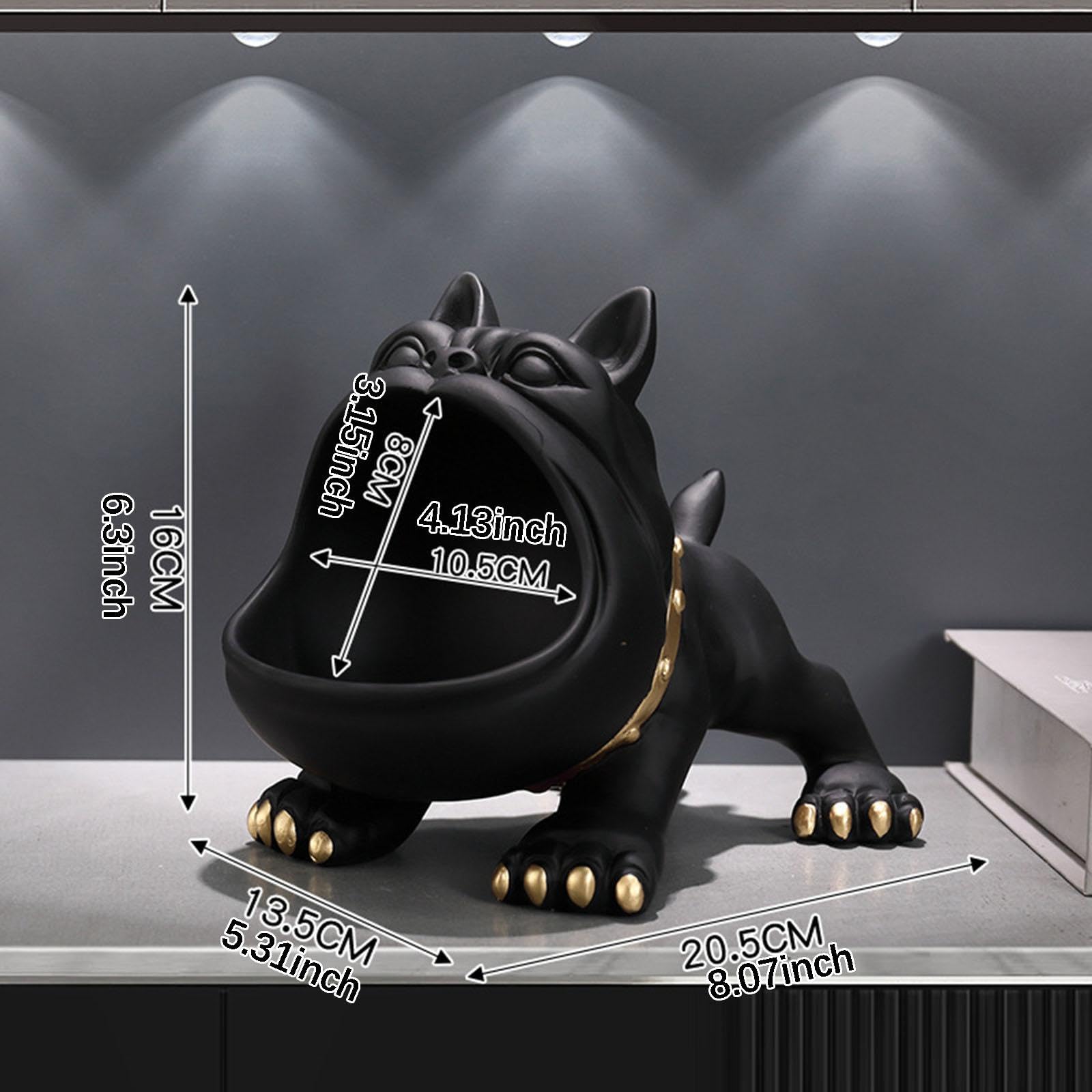 Hundestatue, Schreibtischzubehör, Tier-Schlüsselschale für Zuhause oder Büro, dekorativer Schreibtisch-Organizer in Beige