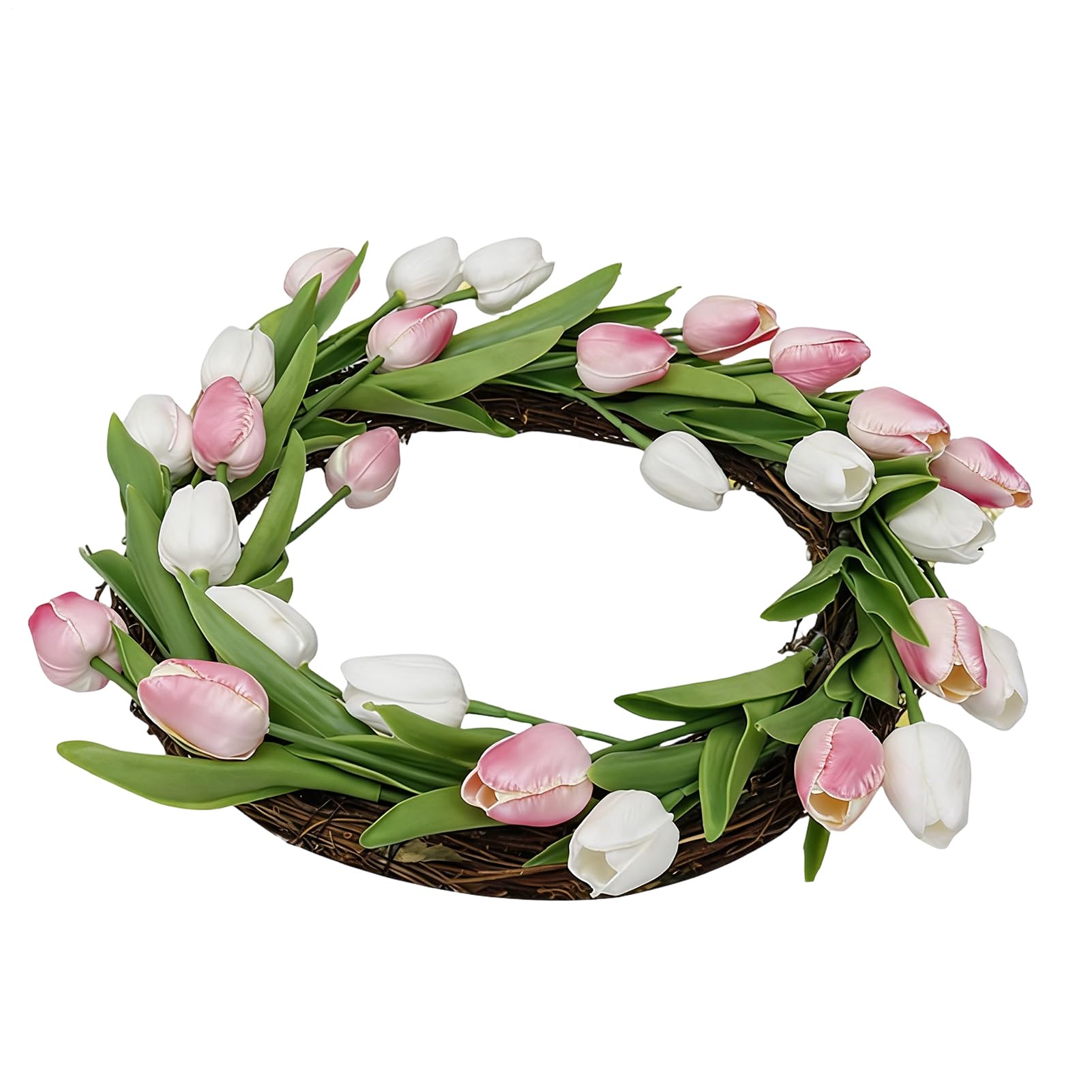 Ghirlanda primaverile – decorazione da parete rustica verde | ghirlande primaverili per la porta di casa | per casa colonica, appartamento, ristorante, interni ed esterni, giardino, cortile, festa di