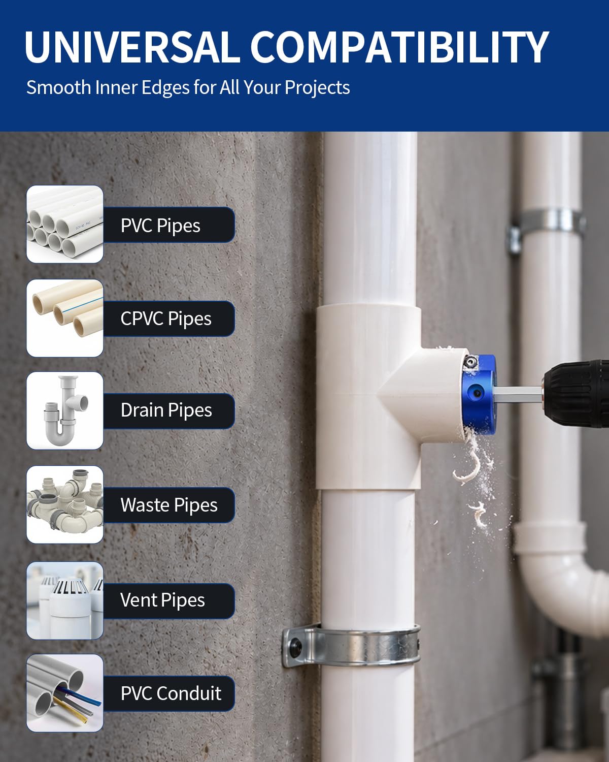 DAYDOOR PVC Pipe Reamer Set - 8 Sizes -7