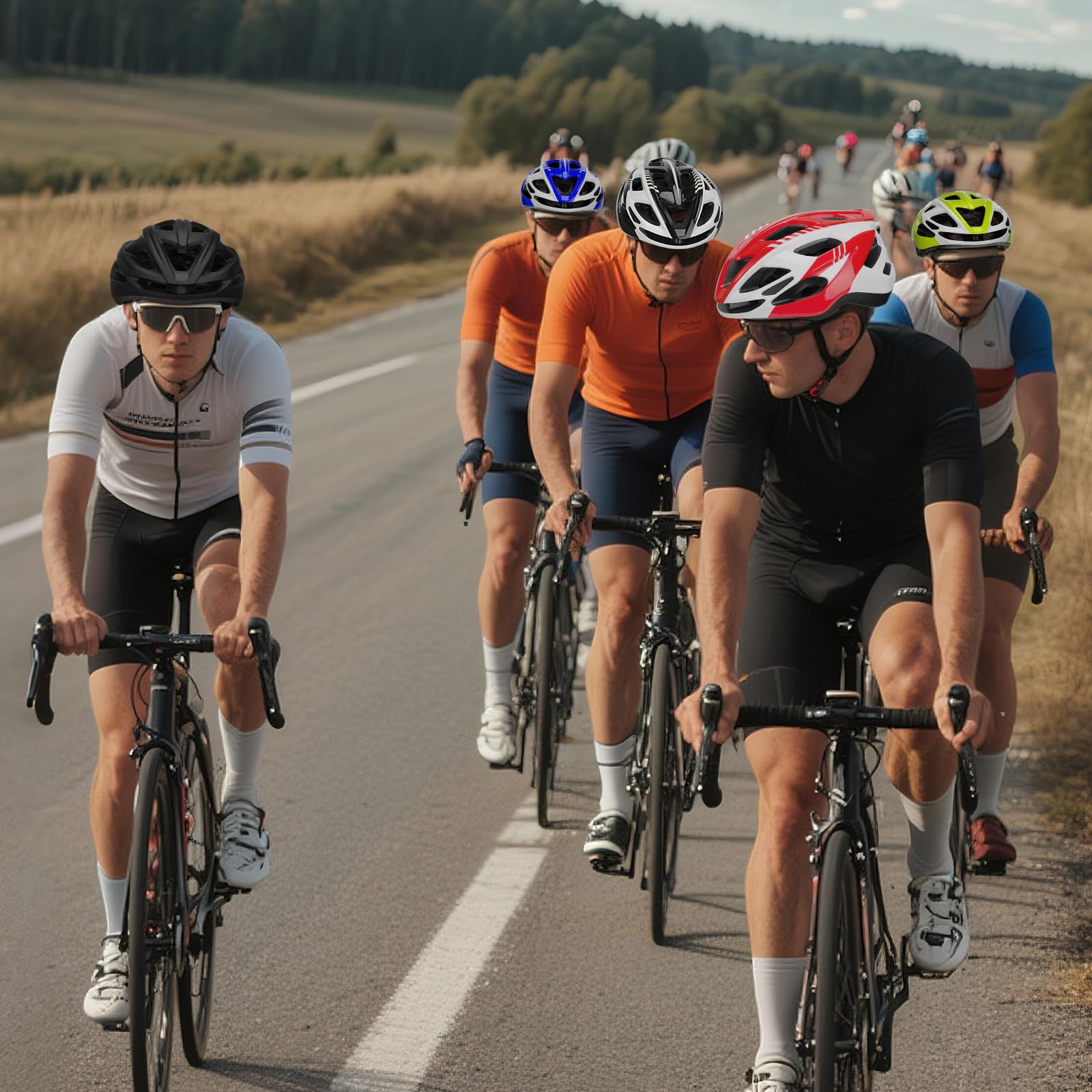 Casco da bici da uomo e donna, con prese d'aria oversize, casco da ciclismo leggero, casco da mountain bike e da strada, per adulti, casco da ciclismo regolabile 55-62 cm