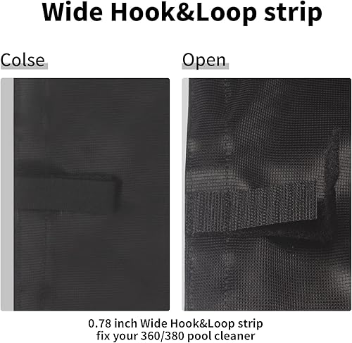 Miniatura 6 de Limpiador de piscinas Bolsa multiusos Polaris Bolsa de repuesto para limpiador de piscinas 360 380, malla de nailon con cierres de gancho y bucle,