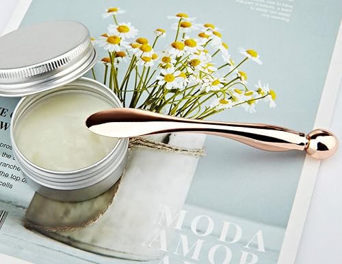 Miniatura 5 de Lisapack Varita aplicadora de crema para ojos de metal herramienta masajeadora para masaje facial reduce la hinchazón oro rosa