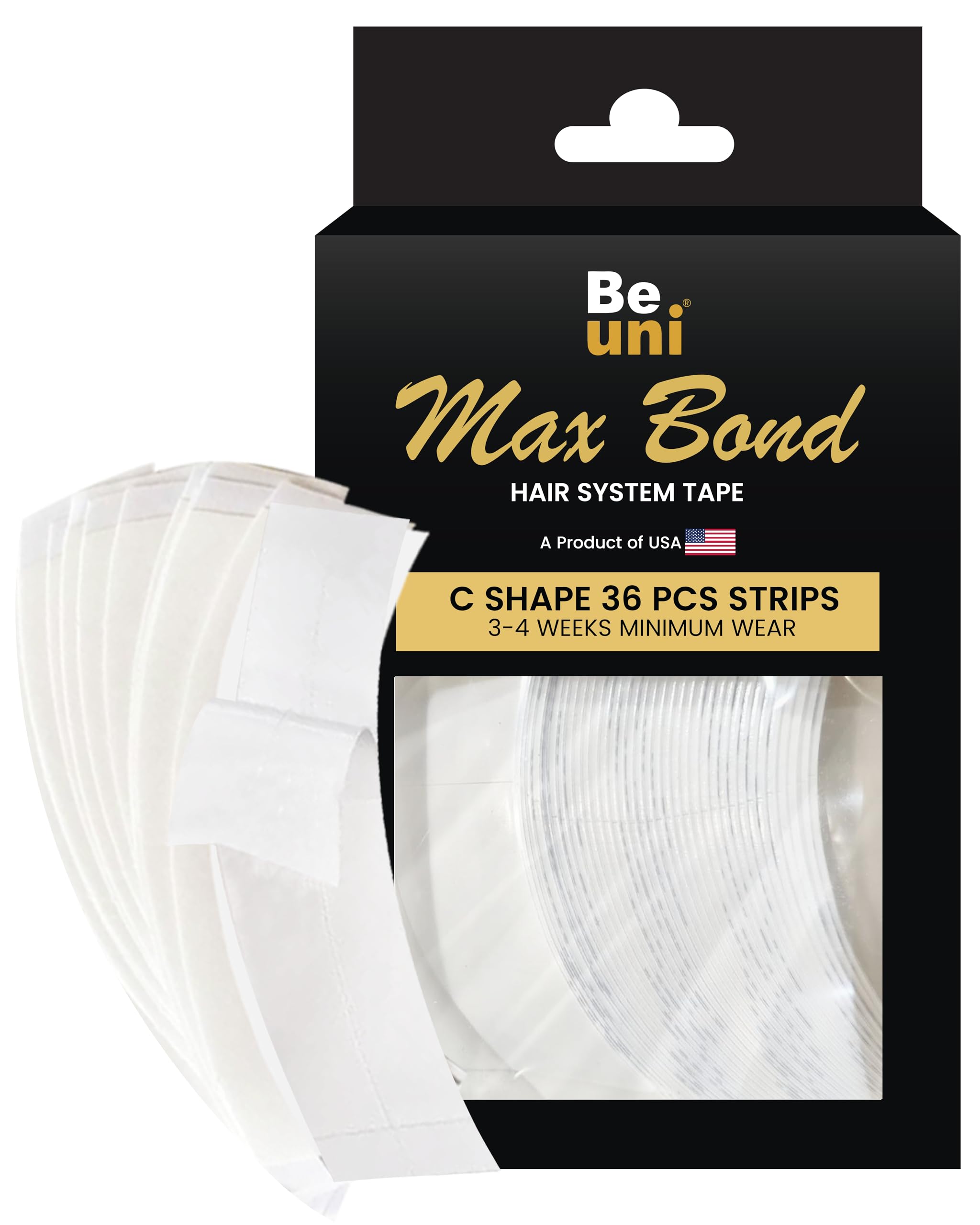 Max Bond Hair Patch Tape for Men | Extreme Hold 2–4 Weeks | No Shine Tape for Hair Patch | Waterproof Wig Tape for Men | Skin Safe Medical Grade Adhesive | 36 Strips