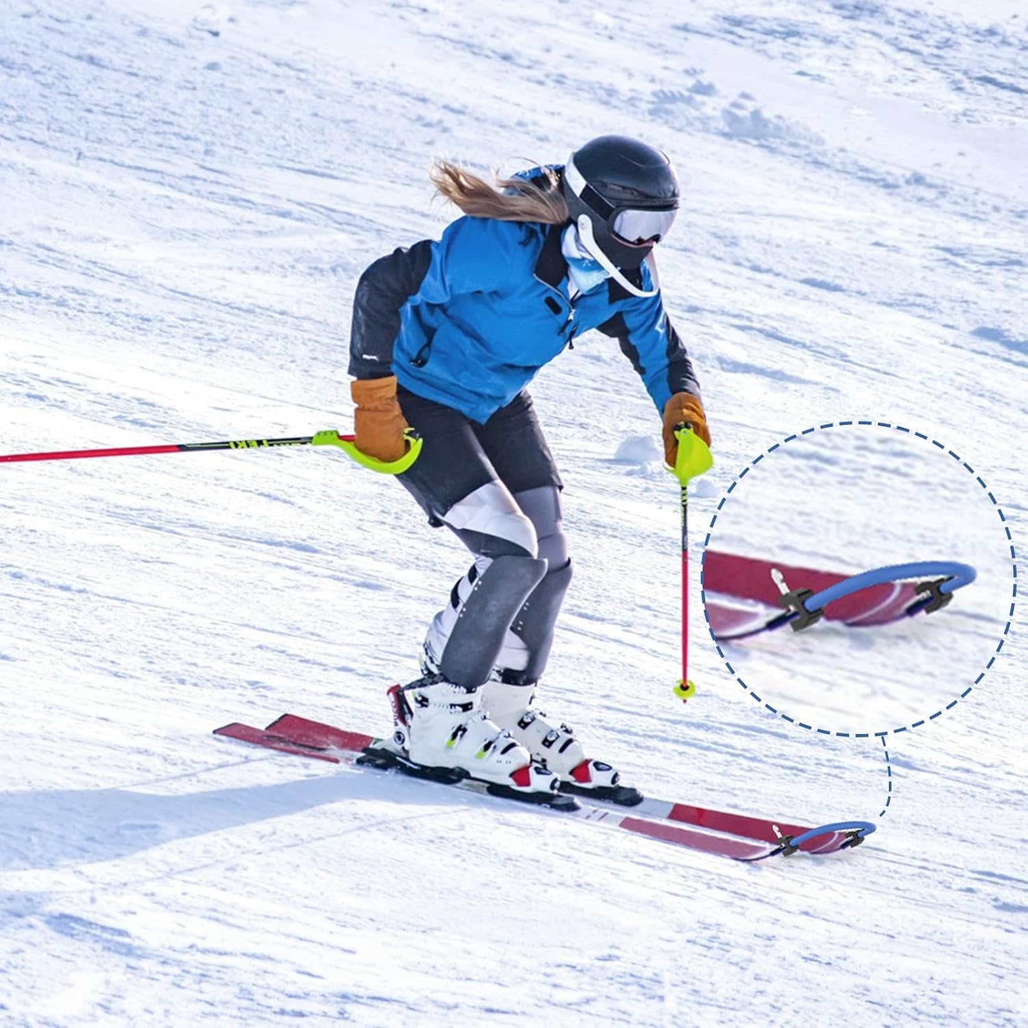 Edgie Wedgie Ski Tip Connector - Edgie Wedgie Ski for Kids for Beginners Skiing Training and Speed Control, Ski Accessories Edgy Wedgy Ski Kids Training Aid