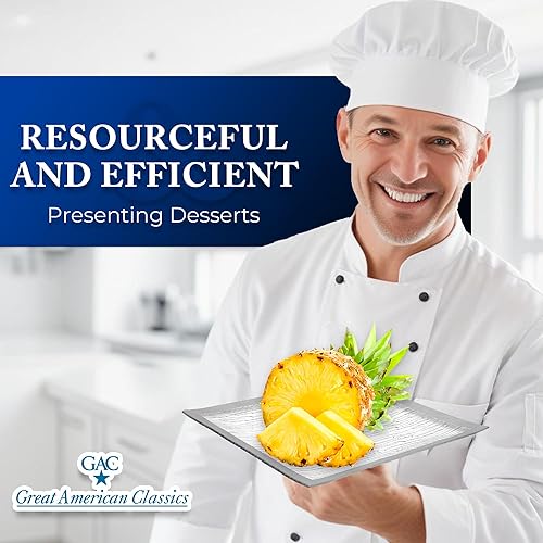 Miniatura 4 de GAC - Bandeja cuadrada grande de vidrio templado de 13 pulgadas, resistente a roturas y astillas, apta para horno y microondas, apta para