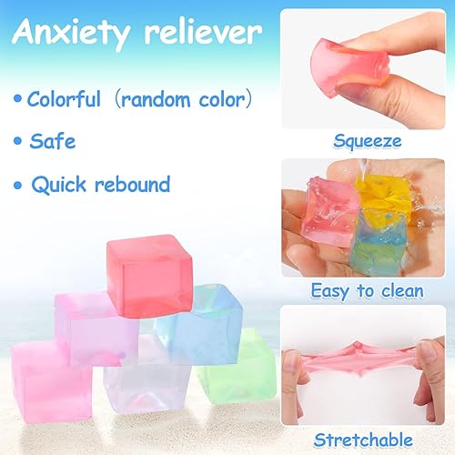 Miniatura 3 de 24 piezas de mini cubitos de hielo, bolas de cubos para apretar, juguetes para apretar para niños y adultos con TDAH y autismo para aliviar la