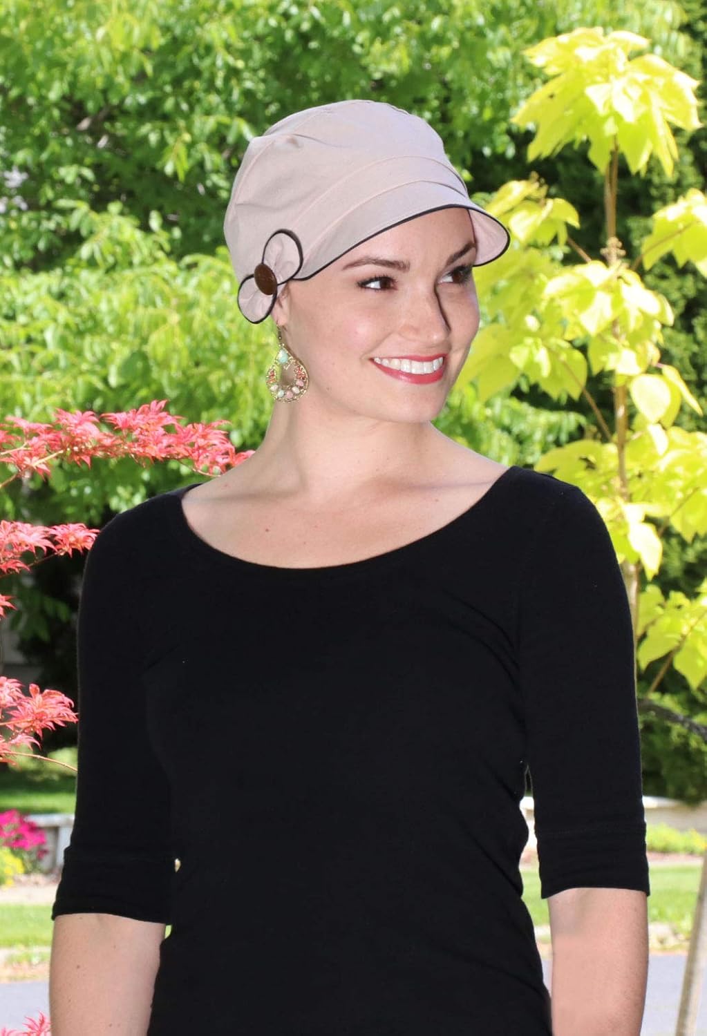 Hats Scarves & More Chemo Cap Women Newsboy Hat Summer 50+ Sun Protection Barcelona - Image 3