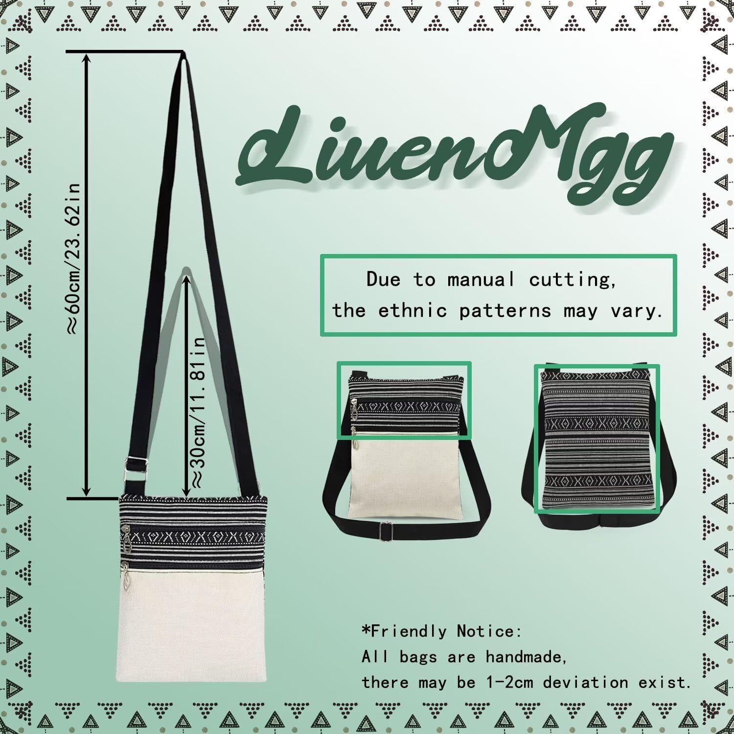 Colorful Butterfly Messenger Bag Small Ethnic Pattern Printed Adjustable Strap Crossbody Zipper Pouch Colorful Butterfly Phone Organizer Wallet Cute Shoulder Handbag for Women - Image 6