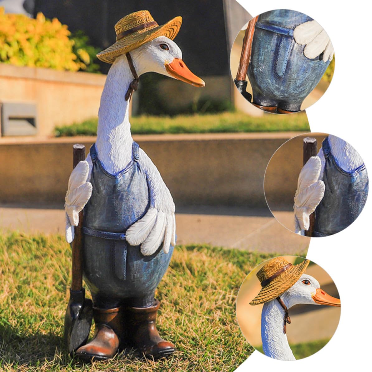 SHERCHPRY Statua Anatra in Resina per Giardino e Casa, Decorazione