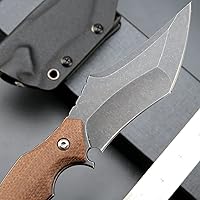 Vista 10 de C1117 Fixed Blade Knife,D2 Steel Blade +G10 Handle Outdoor EDC Survival Claw Knife with Kydex Sheaths(Black)