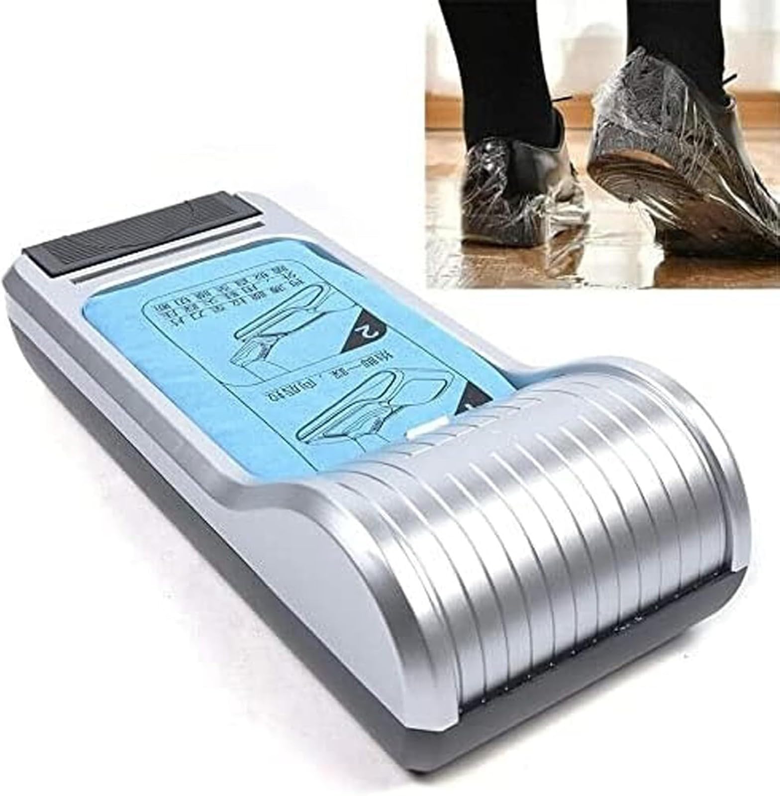 MáQuina AutomáTica Dispensadora de Cubre Calzado Desechable con PelíCula para Calzado, Incluye 3 Rollos de PelíCula y Es PortáTil