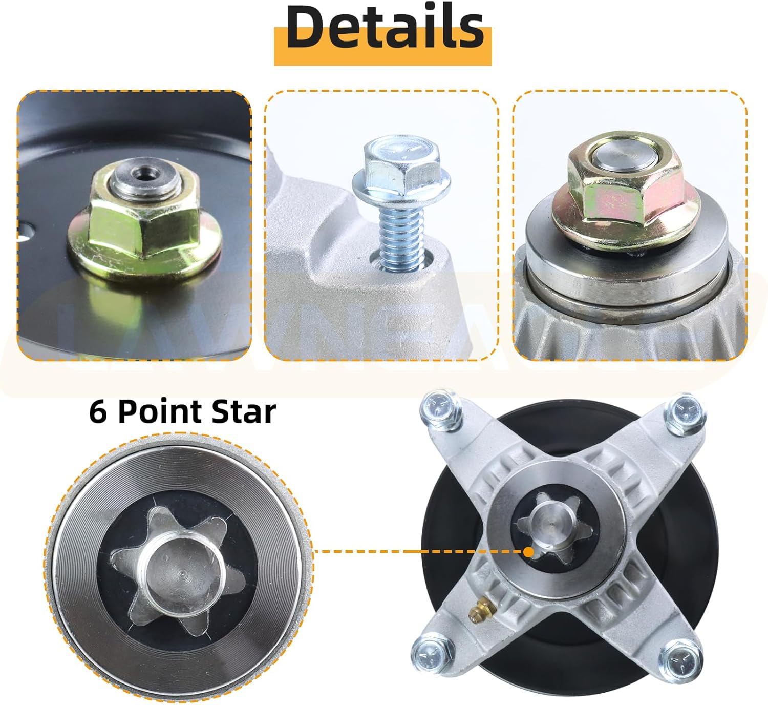 2 Pack 918-04125C Spindle Assembly with 756-04129B Idler Pulley Replaces Cub Cadet Deck Spindle 918-04125B 918-04125A 618-04126 Spindle 618-04126A for Cub Cadet RZT 50, RZT50, LT1050 Decks