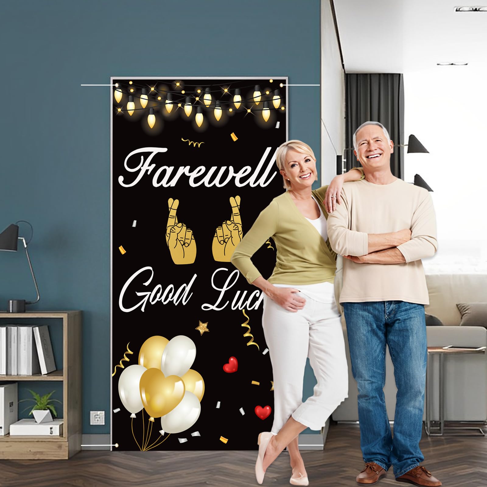 INNORU Abschieds-Banner "Farewell Good Luck" 1,8x1,2 M - Fotohintergrund Für Abschiedsparty, Jobwechsel & Ruhestand